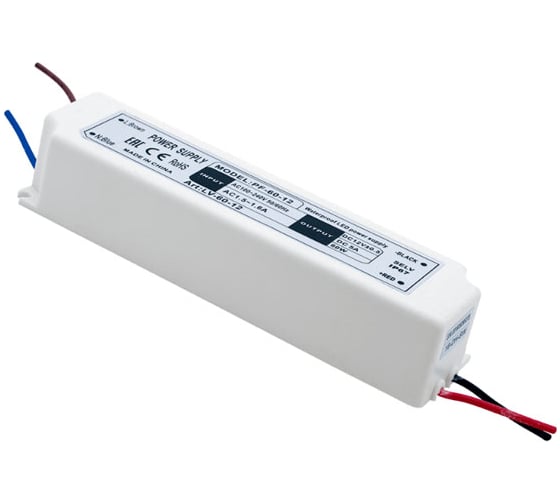 Блок питания для ленты SWG LV-60-12, IP 67, пластик, 60 W, 12V 00000000102