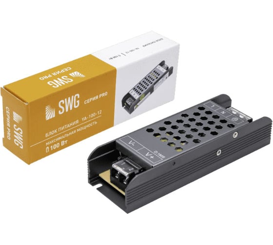 Компактный блок питания SWG YA-100-12, в металлическом корпусе, IP20, 100W, 12V 00-00002828