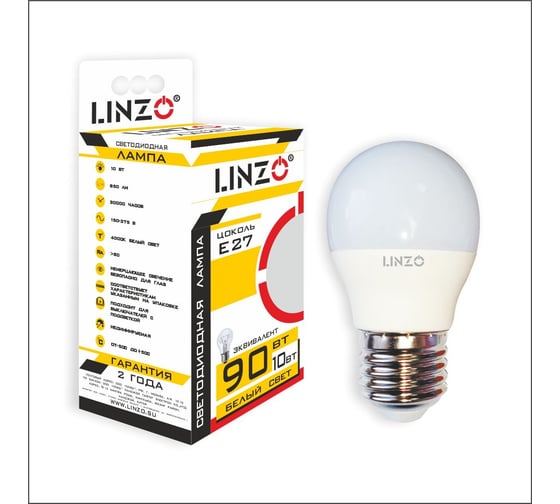 Светодиодная лампа LINZO LED P45 10W E27 4000K