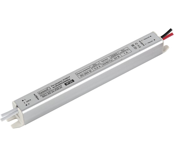 Светодиодный драйвер для лайтбокса General Lighting Systems 24Вт 24В IP20 GDLI-SS-24-IP20-24 510017