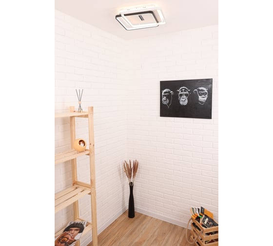Потолочный светильник, Schaffner люстра потолочная Porta 2985-500 с пультом ДУ, LED, мощность: 174+10W, площадь освещения до 18 м2 WH+BK IR Porta 2985-500 WH+BK IR