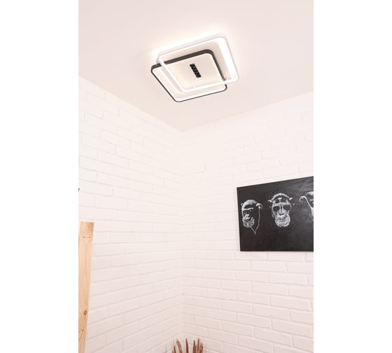 Потолочный светильник, Schaffner люстра потолочная Porta 2985-500 с пультом ДУ, LED, мощность: 174+10W, площадь освещения до 18 м2 WH+BK IR Porta 2985-500 WH+BK IR
