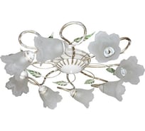 Люстра потолочная ЭЛЕТЕХ Флорин 181 бел.зол. (Плафон 62333) НПБ 01-8x60-101 Е14 1005405016