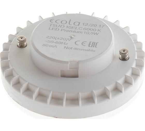 Светодиодная лампа Ecola GX53 LED Premium 10,0W Tablet 220V 6000K матовая 27x75 T5UD10ELC