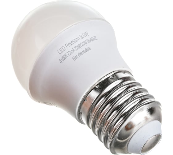 Светодиодная лампа Ecola globe LED Premium 9,0W G45 220V E27 4000K шар /композит/ 82x45 K7QV90ELC