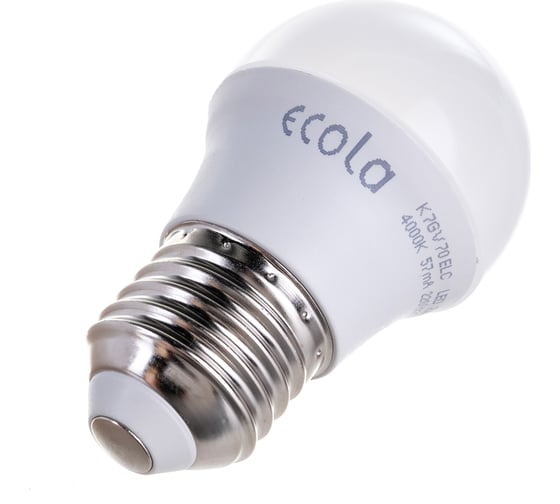 Светодиодная лампа Ecola globe LED 7,0W G45 220V E27 4000K шар /композит/ 82x45 K7GV70ELC