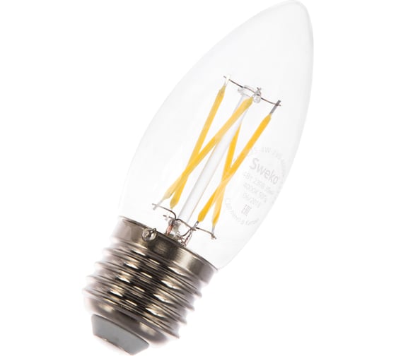 Светодиодная лампа Sweko 5 шт 17LED-C35-4W-230-4000K-E27-CL