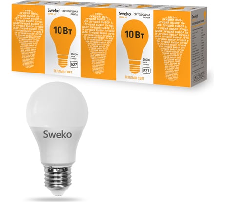 Светодиодная лампа Sweko 5 шт 42LED-A60-10W-230-3000K-E27-P