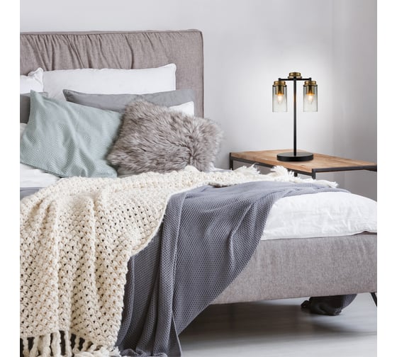 Настольный светильник ESCADA E14*40W Black/Brass 2118/2