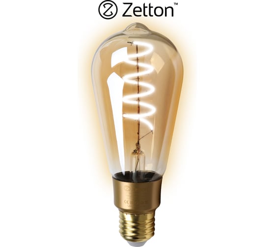Умная лампа Zetton LED Wi-Fi Bulb ST64SP E27 4Вт 2700К Loft ZTSHLBLWWE271RU