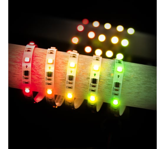 Светодиодная лента Elektrostandard, 5050, 12V, 30Led, 7.2W, RW, IP20, Бегущая волна, 5050, 12 a034891