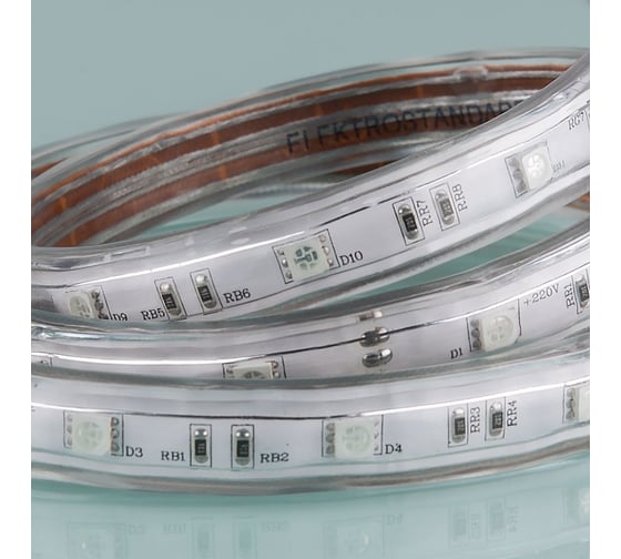 Светодиодная лента Elektrostandard 220V, 7.2W, 30Led, 5050, IP65, мульти, 50м, (LSTR002 220V 7,2W IP65) a033707