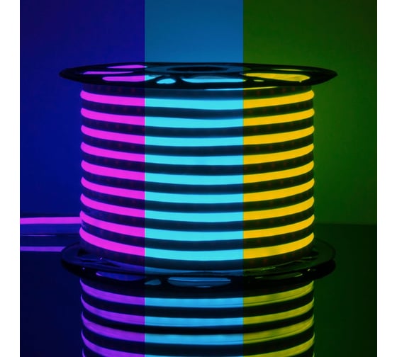 Односторонний гибкий неон Elektrostandard LS001 220V RGB 12W 80Led 5050 IP67 50м a045405