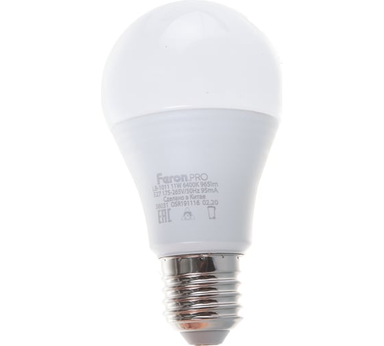 Светодиодная лампа FERON PRO LB-1011 шар E27 11W 6400K OSRAM LED 38031