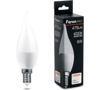 Светодиодная лампа FERON PRO LB-1306 Свеча E14 6W 4000K OSRAM LED 38048