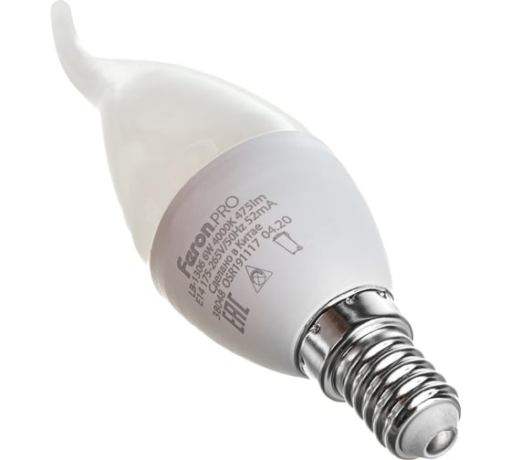 Светодиодная лампа FERON PRO LB-1306 Свеча E14 6W 4000K OSRAM LED 38048