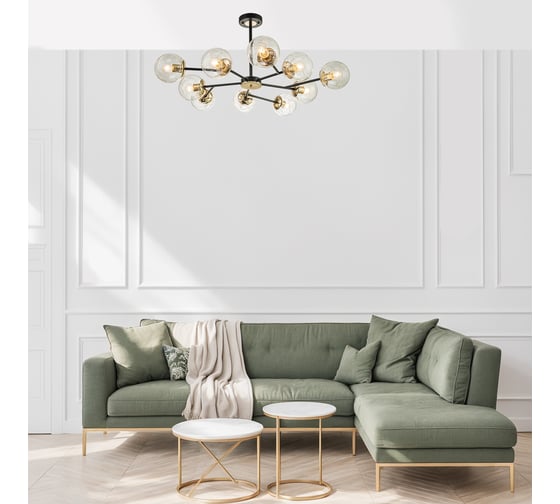 Светильник на штанге ESCADA E27*40W Black/Brass 1146/10P