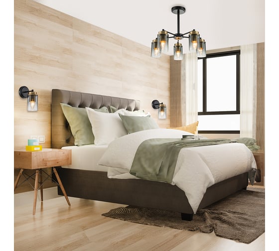 Светильник на штанге ESCADA E14*40W Black/Brass 2118/5P