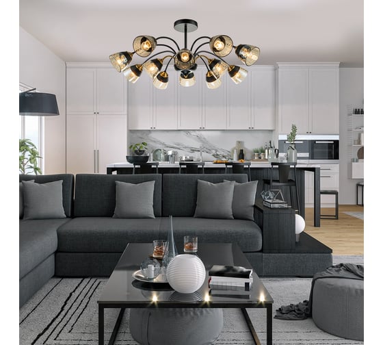 Светильник на штанге ESCADA E27*40W Black/Brass 1148/12P