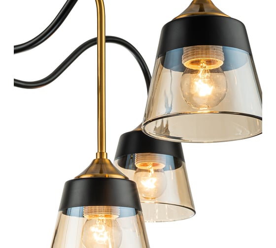 Светильник на штанге ESCADA E27*40W Black/Brass 1147/8P