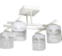 Люстра потолочная ЭЛЕТЕХ Базиль 141 белый муар (плафон 8597) НПБ 01-4x60-124 Е27 1005404980