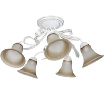 Люстра потолочная ЭЛЕТЕХ Лилия 151 белый /золото (Плафон 00013) НПБ 01-5x60-107 Е27 1005403756