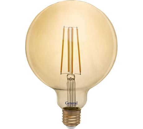 Светодиодная лампа General Lighting Systems Филамент прозрачный золотой E27 10Вт 1025Лм 2700К Теплый белый свет Шар GLDEN-G125S-10-230-E27-270 655310