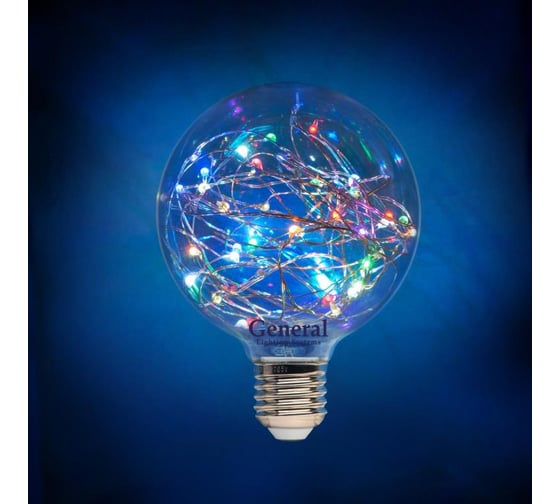 Светодиодная лампа General Lighting Systems FIL G95SW-1W-E27-RGB 649921