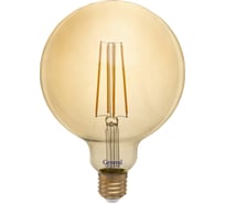 Светодиодная лампа General Lighting Systems Филамент прозрачный золотой E27 8Вт 810Лм 2700К Теплый белый свет Шар GLDEN-G125S-8-230-E27-2700 655309