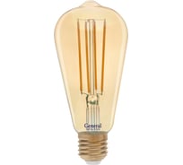 Светодиодная лампа General Lighting Systems Филамент прозрачный золотой E27 10Вт 810Лм 2700К Теплый белый Труба GLDEN-ST64S-10-230-E27-2700 655302