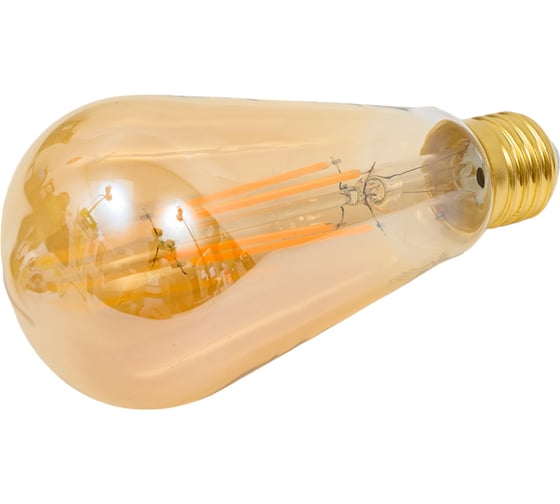 Светодиодная лампа General Lighting Systems Филамент прозрачный золотой E27 13Вт 1025Лм 2700К Теплый белый Труба GLDEN-ST64S-13-230-E27-2700 655303