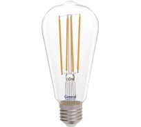 Светодиодная лампа General Lighting Systems Филамент прозрачный E27 10Вт 230В 870Лм 2700К Теплый белый свет Труба GLDEN-ST64S-10-230-E27-2700 655304