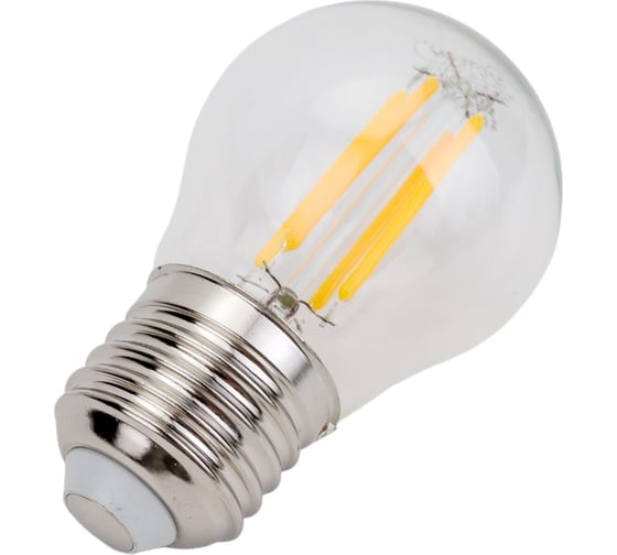 Светодиодная лампа General Lighting Systems Филамент прозрачный E27 7Вт 230В 490Лм 2700К Теплый белый свет Шар GLDEN-G45S-7-230-E27-2700 648000
