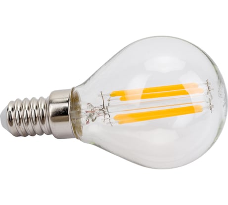 Светодиодная лампа General Lighting Systems Филамент прозрачный E14 7Вт 230В 490Лм 2700К Теплый белый свет Шар GLDEN-G45S-7-230-E14-2700 647800