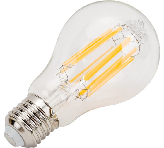 Светодиодная лампа General Lighting Systems Филамент прозрачный E27 25Вт 230В 2400Лм 2700К Теплый белый свет Груша GLDEN-A65S-25ВТ-230-E27-2700 660322