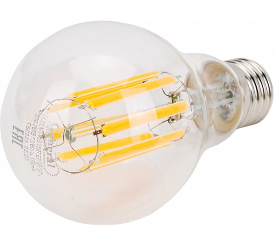 Светодиодная лампа General Lighting Systems Филамент прозрачный E27 25Вт 230В 2400Лм 2700К Теплый белый свет Груша GLDEN-A65S-25ВТ-230-E27-2700 660322