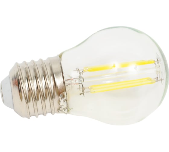 Светодиодная лампа General Lighting Systems Филамент прозрачный E27 7Вт 230В 530Лм 6500К Холодный белый свет Шар GLDEN-G45S-7-230-E27-6500 649905