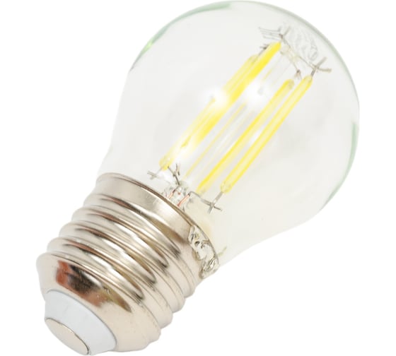 Светодиодная лампа General Lighting Systems Филамент прозрачный E27 7Вт 230В 530Лм 6500К Холодный белый свет Шар GLDEN-G45S-7-230-E27-6500 649905