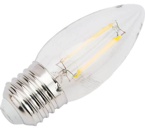 Светодиодная лампа General Lighting Systems Филамент прозрачный E27 7Вт 230В 510Лм 4500К Нейтральный белый свет Свеча GLDEN-CS-7-230-E27-4500 646800