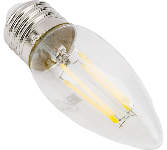 Светодиодная лампа General Lighting Systems Филамент прозрачный E27 7Вт 230В 510Лм 4500К Нейтральный белый свет Свеча GLDEN-CS-7-230-E27-4500 646800