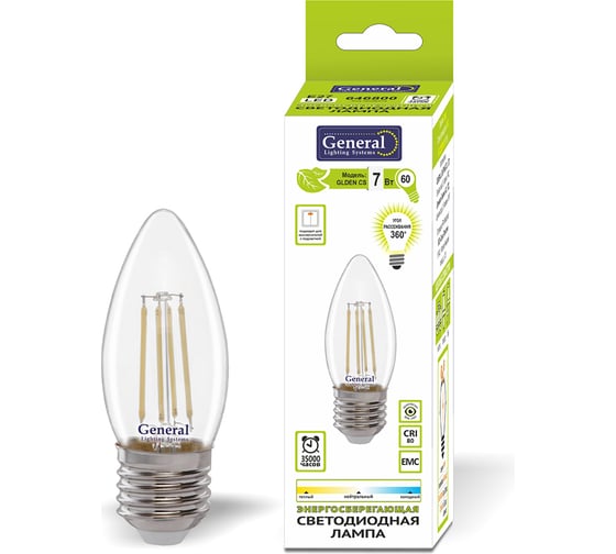 Светодиодная лампа General Lighting Systems FIL Свеча CS-7W-E27 649800