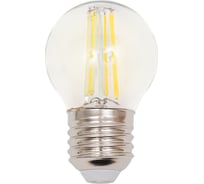 Светодиодная лампа General Lighting Systems Филамент прозрачный E27 8Вт 230В 660Лм 6500К Холодный белый свет Шар GLDEN-G45S-8-230-E27-6500 649982