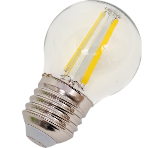 Светодиодная лампа General Lighting Systems Филамент прозрачный E27 8Вт 230В 660Лм 6500К Холодный белый свет Шар GLDEN-G45S-8-230-E27-6500 649982