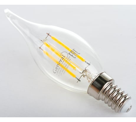 Светодиодная лампа General Lighting Systems Филамент прозрачный E14 7Вт 510Лм 4500К Нейтральный белый Свеча на ветру GLDEN-CWS-7-230-E14-4500 647200