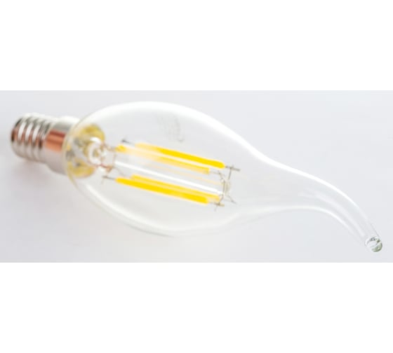 Светодиодная лампа General Lighting Systems Филамент прозрачный E14 7Вт 510Лм 4500К Нейтральный белый Свеча на ветру GLDEN-CWS-7-230-E14-4500 647200