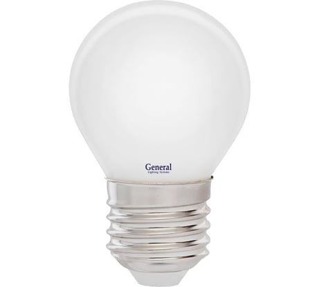 Светодиодная лампа General Lighting Systems Филамент матовый E27 8Вт 230В 530Лм 2700К Теплый белый свет Шар GLDEN-G45S-M-8-230-E27-2700 654500