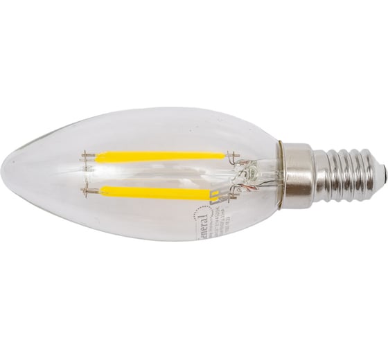 Светодиодная лампа General Lighting Systems Филамент прозрачный E14 7Вт 230В 510Лм 4500К Нейтральный белый свет Свеча GLDEN-CS-7-230-E14-4500 646600