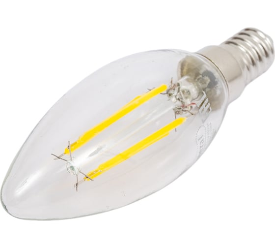 Светодиодная лампа General Lighting Systems Филамент прозрачный E14 7Вт 230В 510Лм 4500К Нейтральный белый свет Свеча GLDEN-CS-7-230-E14-4500 646600