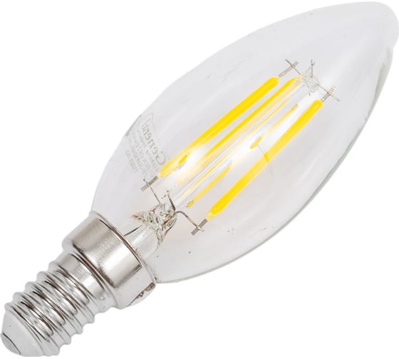 Светодиодная лампа General Lighting Systems Филамент прозрачный E14 7Вт 230В 510Лм 4500К Нейтральный белый свет Свеча GLDEN-CS-7-230-E14-4500 646600