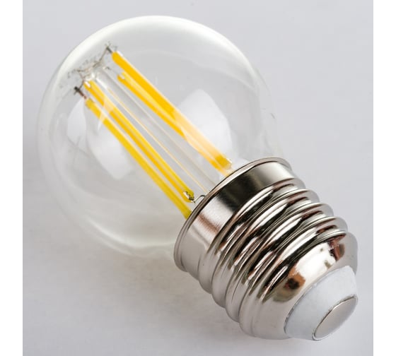 Светодиодная лампа General Lighting Systems Филамент прозрачный E27 10Вт 230В 790Лм 4500К Нейтральный белый свет Шар GLDEN-G45S-10-230-E27-4500 649910 1